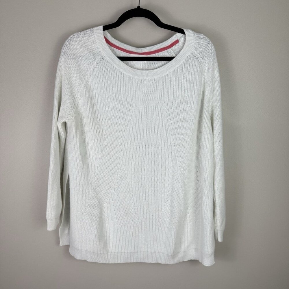 Mer Sea & Co Sweater Women's White Boxy Knit Mersea Mer-Sea Coastal Beach Nights - Picture 7 of 11